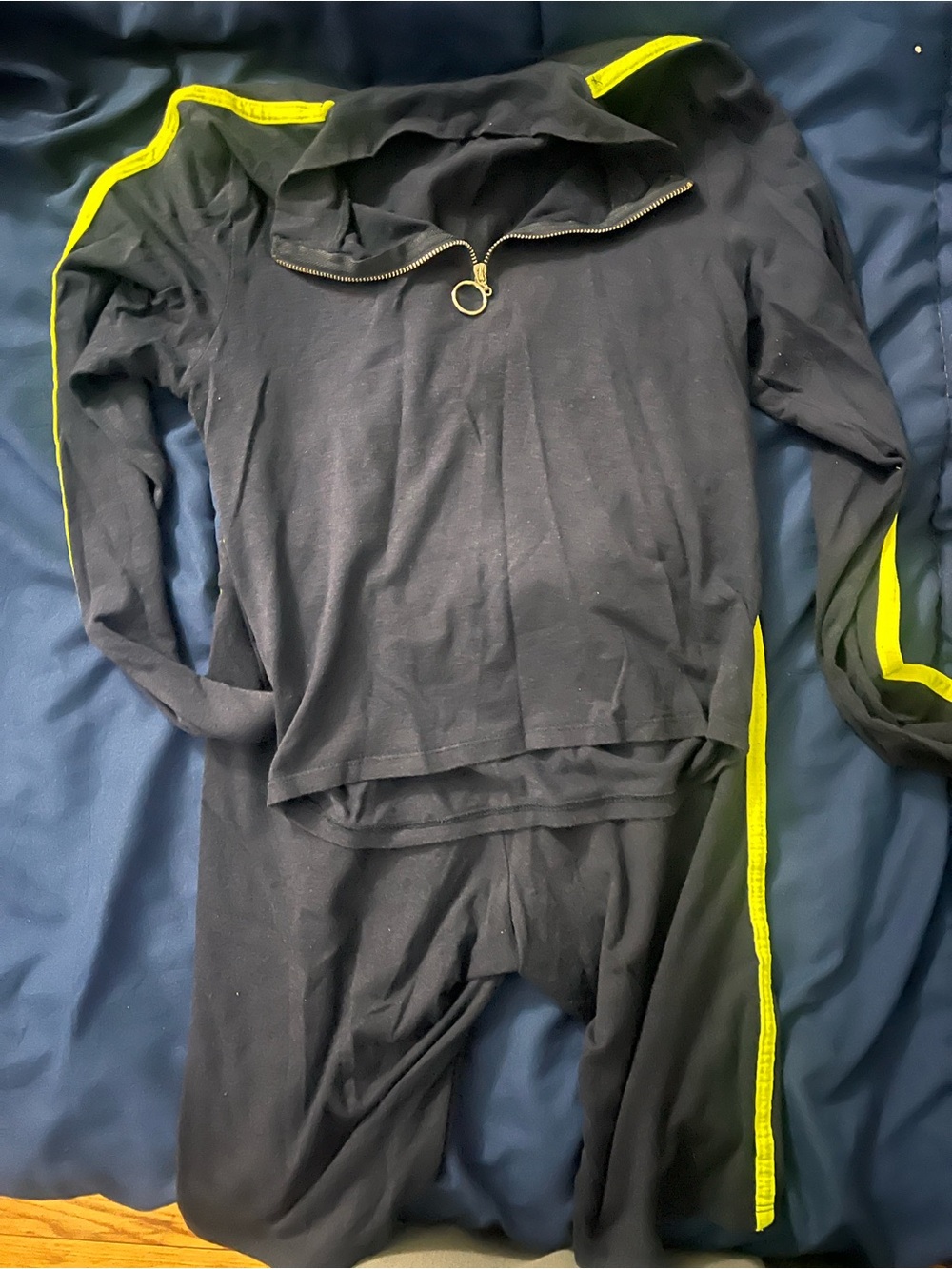 Black Bike Shorts with Neon Yellow Side Stripe
